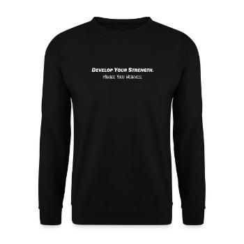 Développer sa force - Gérer sa faiblesse - Sweat-shirt Unisexe - noir - Devant - Alina (178cm) & Michal (187cm)