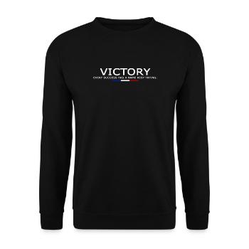 Victory EVERY SUCCESS HAS A NAME KEEP TRYING V2 - Unisex Sweatshirt - black - Front - Alina (178cm) & Michal (187cm)