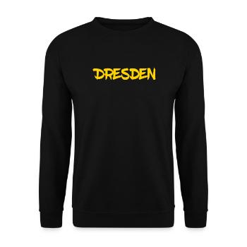 Dresden - Sachsen - Frauenkirche - Zwinger - Elbe - Unisex Pullover - Schwarz - Vorne - Alina (178cm) & Michal (187cm)
