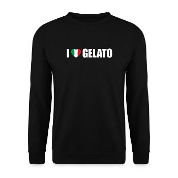 I love Gelato Italien - Unisex Pullover - Schwarz - Vorne - Alina (178cm) & Michal (187cm)