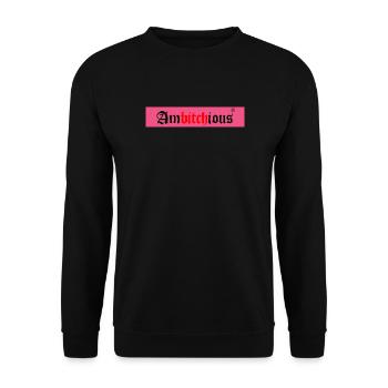 Powerful Woman Logo with Bold Writing - Unisex Sweatshirt - black - Front - Alina (178cm) & Michal (187cm)