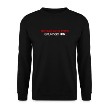 Bedingungsloses Grundgehirn - Unisex Pullover - Schwarz - Vorne - Alina (178cm) & Michal (187cm)