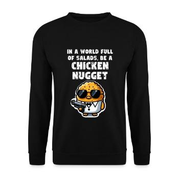 Chicken Nuggets Lustiges Chicken Nugget Meme Nugget - Unisex Pullover - Schwarz - Vorne - Alina (178cm) & Michal (187cm)