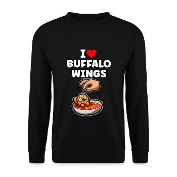 Buffalo Wings Chicken Wings Chicken Chicken Geschenk - Unisex Pullover - Schwarz - Vorne - Alina (178cm) & Michal (187cm)
