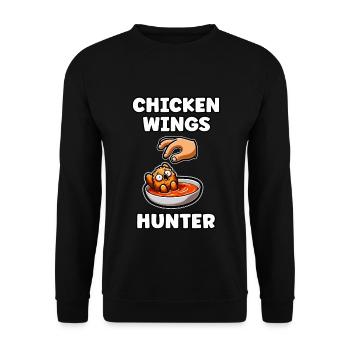 Fried Chicken Chicken Wings Chicken Gift - Unisex Sweatshirt - black - Front - Alina (178cm) & Michal (187cm)