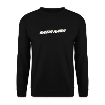 Nazis Out | Retro Political Design - Unisex Sweatshirt - black - Front - Alina (178cm) & Michal (187cm)