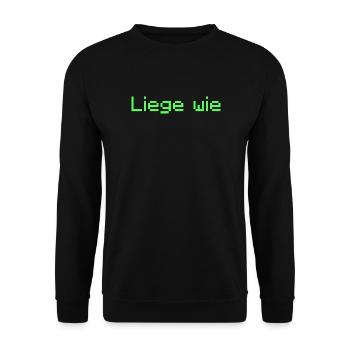 Liege wie neongrün - Unisex Pullover - Schwarz - Vorne - Alina (178cm) & Michal (187cm)