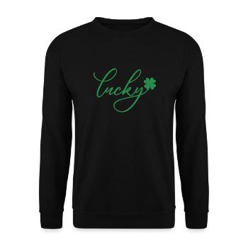 Cadeau de la Saint-Patrick Trèfle Hommes, Femmes, Enfants - Sweat-shirt Unisexe - noir - Devant - Alina (178cm) & Michal (187cm)
