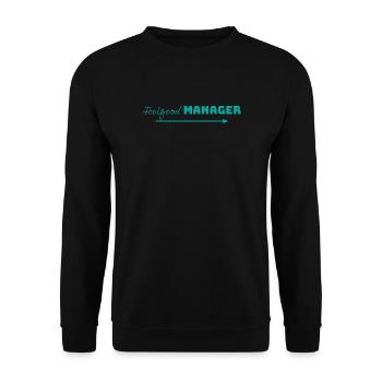 Design Feelgood Manager mint arrow - Unisex Sweatshirt - black - Front - Alina (178cm) & Michal (187cm)