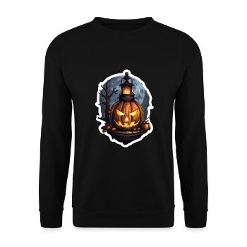 Halloween Pumpkin Lantern 3 - Unisex Sweatshirt - black - Front - Alina (178cm) & Michal (187cm)