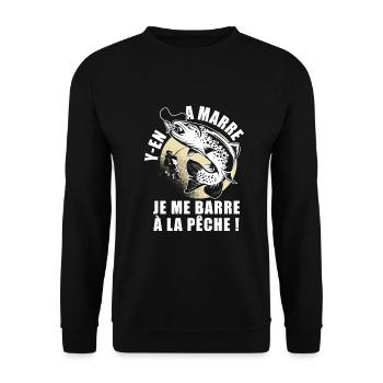 pêche je me barre à la pêche drôle pêcheur - Sweat-shirt Unisexe - noir - Devant - Alina (178cm) & Michal (187cm)