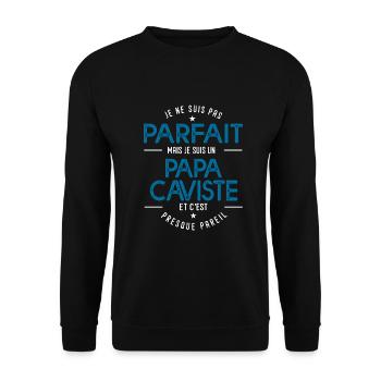 je suis un papa caviste cadeau vigneron humour vin - Sweat-shirt Unisexe - noir - Devant - Alina (178cm) & Michal (187cm)
