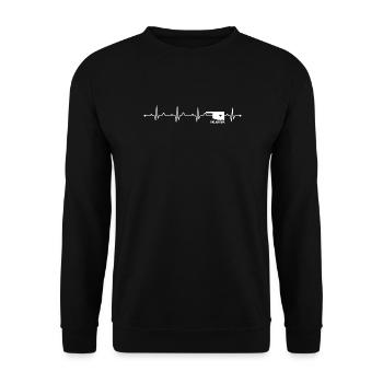 Missouri State Heart Minimalist Travel Art - Unisex Sweatshirt - black - Front - Alina (178cm) & Michal (187cm)