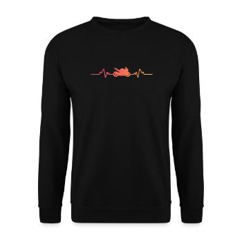 Motorcycle Biker Sunset Heartbeat Motorcycle - Unisex Sweatshirt - black - Front - Alina (178cm) & Michal (187cm)
