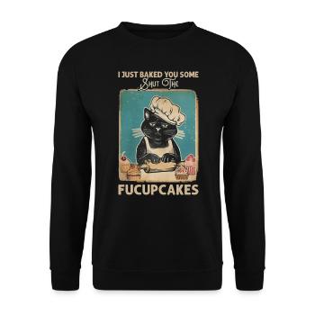 Funny Cat Saying graphic - Unisex Sweatshirt - black - Front - Alina (178cm) & Michal (187cm)