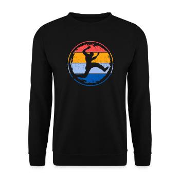 Retro Parkour Runner Freerunner Parkour Runner - Unisex Sweatshirt - black - Front - Alina (178cm) & Michal (187cm)