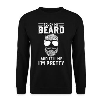 Touche ma barbe et dis-moi que je suis jolie - Sweat-shirt Unisexe - noir - Devant - Alina (178cm) & Michal (187cm)