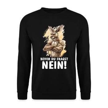Kangaroo Marsupial Kangaroo Before You Ask No - Unisex Sweatshirt - black - Front - Alina (178cm) & Michal (187cm)