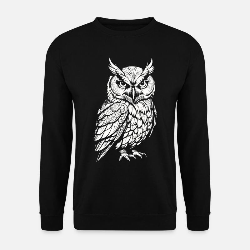 Eule - Unisex Pullover - Schwarz