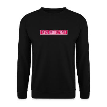 You're Absolutely Right Lustig Sarkastisch KI Logo - Unisex Pullover - Schwarz - Vorne - Alina (178cm) & Michal (187cm)