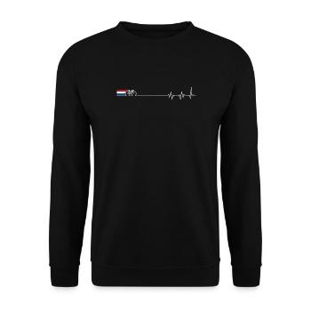 Dutch Bicycle Heartbeat - Unisex Sweatshirt - black - Front - Alina (178cm) & Michal (187cm)