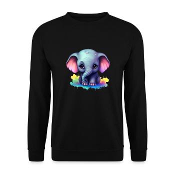 Bébé éléphant cadeau enfants enfants mode coloré - Sweat-shirt Unisexe - noir - Devant - Alina (178cm) & Michal (187cm)
