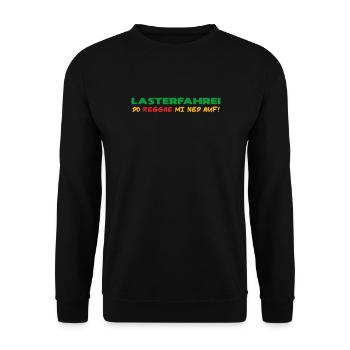 LASTERFAHREI - Do Reggae Mi Ned Auf! (3-Farbig) - Unisex Pullover - Schwarz - Vorne - Alina (178cm) & Michal (187cm)