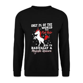 Cheveux roux - Je suis donc fondamentalement une licorne majestueuse - Sweat-shirt Unisexe - noir - Devant - Alina (178cm) & Michal (187cm)