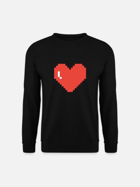 Großes Herz Pixel Art - Unisex Pullover - Schwarz
