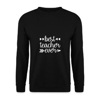 Bester Lehrer Lehrerin Best Teacher ever - Unisex Pullover - Schwarz - Vorne - Alina (178cm) & Michal (187cm)