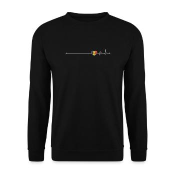 Drapeau Heartbeat belgium - Sweat-shirt Unisexe - noir - Devant - Alina (178cm) & Michal (187cm)
