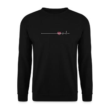 Heartbeat le drapeau de lettonie - Sweat-shirt Unisexe - noir - Devant - Alina (178cm) & Michal (187cm)