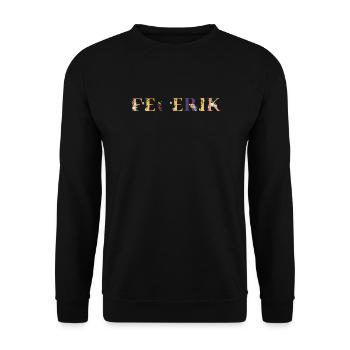 FEDERIK Name mit Blumen geschmückt - Unisex Pullover - Schwarz - Vorne - Alina (178cm) & Michal (187cm)