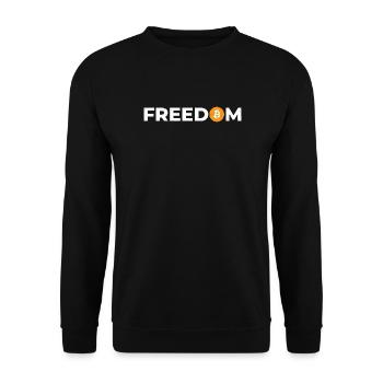 Bitcoin Freedom Crypto Blockchain Hodl Investor - Unisex Pullover - Schwarz - Vorne - Alina (178cm) & Michal (187cm)
