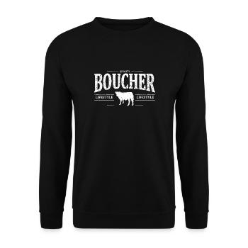 Boucher - Sweat-shirt Unisexe - noir - Devant - Alina (178cm) & Michal (187cm)
