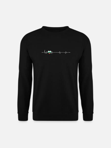 Heartbeat bulgaria flag - Unisex Sweatshirt - black