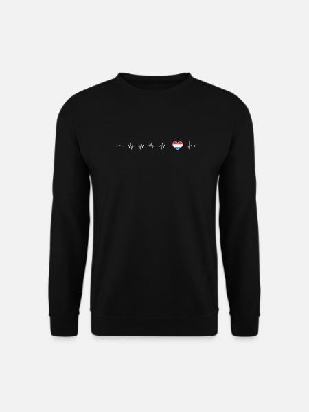Blue Accent Heartbeat Line - Unisex Sweatshirt - black