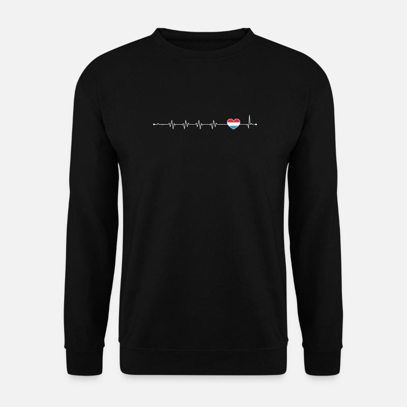 Blue Accent Heartbeat Line - Unisex Sweatshirt - black