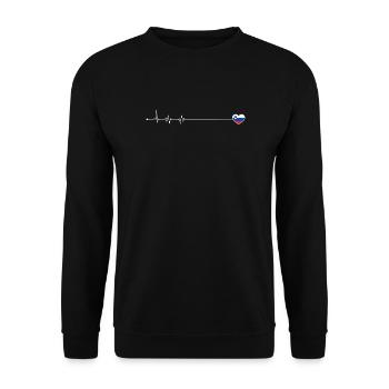 Heartbeat Slovenia flag - Unisex Sweatshirt - black - Front - Alina (178cm) & Michal (187cm)