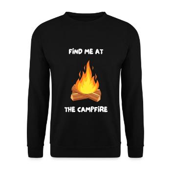 Find Me At The Campfire - Unisex Sweatshirt - black - Front - Alina (178cm) & Michal (187cm)