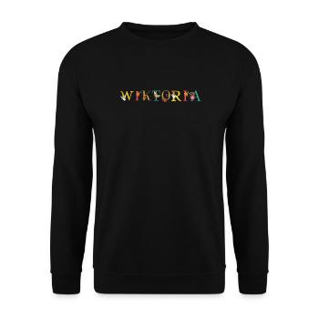 WIKTORIA Name mit Blumen geschmückt - Unisex Pullover - Schwarz - Vorne - Alina (178cm) & Michal (187cm)