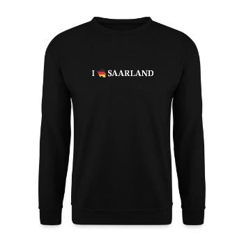 I love Saarland Bundesland Deutschland - Unisex Pullover - Schwarz - Vorne - Alina (178cm) & Michal (187cm)