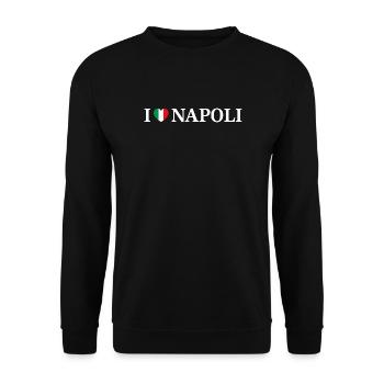I love Napoli Neapel Italien - Unisex Pullover - Schwarz - Vorne - Alina (178cm) & Michal (187cm)