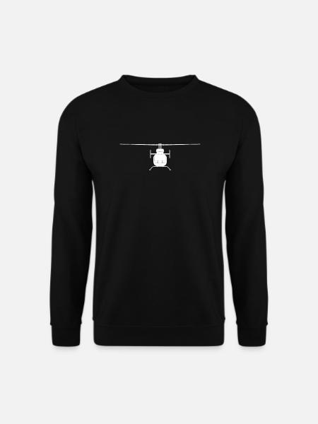 Helicopter in white! Helicopter gift idea - Unisex Sweatshirt - black