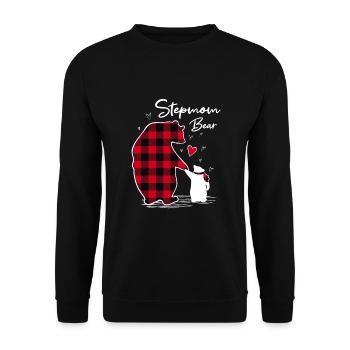 Stepmom Bear - Unisex Pullover - Schwarz - Vorne - Alina (178cm) & Michal (187cm)