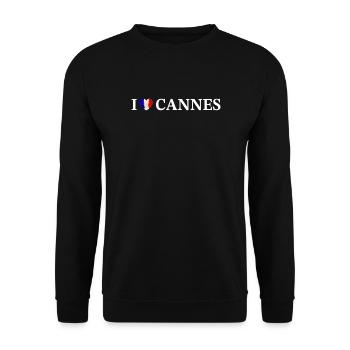 I love Cannes France - Unisex Sweatshirt - black - Front - Alina (178cm) & Michal (187cm)
