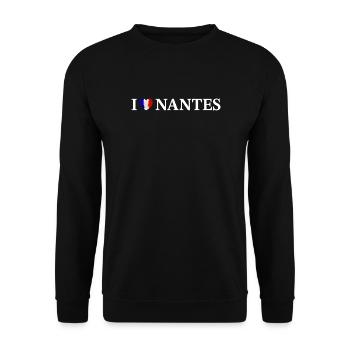 I love Nantes France - Unisex Sweatshirt - black - Front - Alina (178cm) & Michal (187cm)