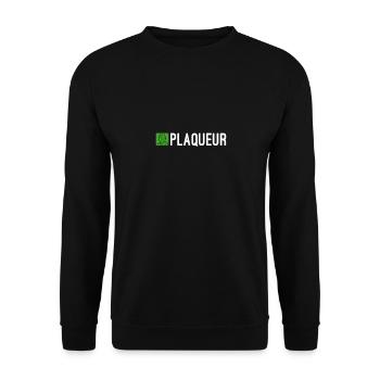 Plaqueur. Pour fans de plaquage au rugby - Sweat-shirt Unisexe - noir - Devant - Alina (178cm) & Michal (187cm)