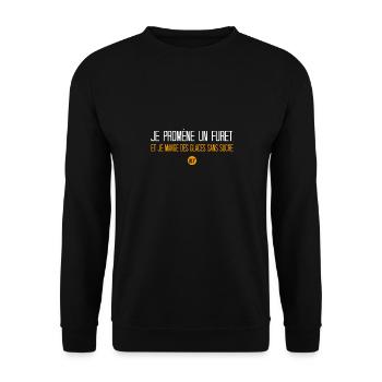 I'm walking a ferret and eating sugar-free ice cream - Unisex Sweatshirt - black - Front - Alina (178cm) & Michal (187cm)