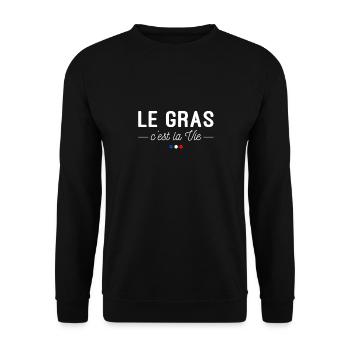 Fett ist Leben! Für starke Esser - Unisex Pullover - Schwarz - Vorne - Alina (178cm) & Michal (187cm)